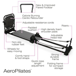 AeroPilates Reformer 435 Plus with Flared Foot Bar - New 2025 model - AeroPilates