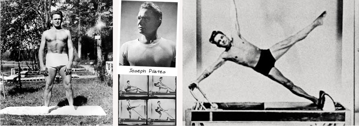 Early black and white photographs of Joseph Pilates
